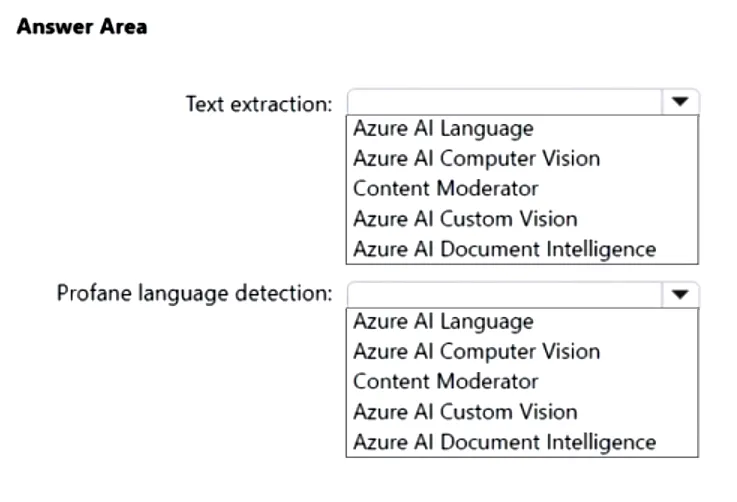 AI-102 practice question 110 figure