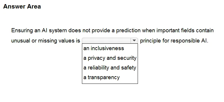 AI-900 practice question 62 figure