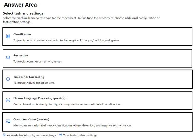 AI-900 practice question 123 figure
