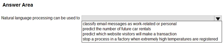AI-900 practice question 139 figure