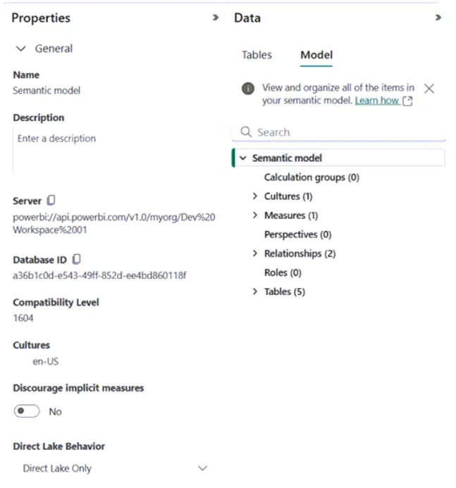 DP-600 practice question 35 figure