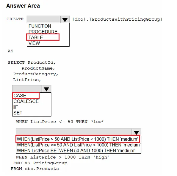 Answer figure for DP-600 question 139