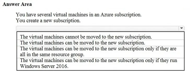 AZ-900 practice question 7 figure