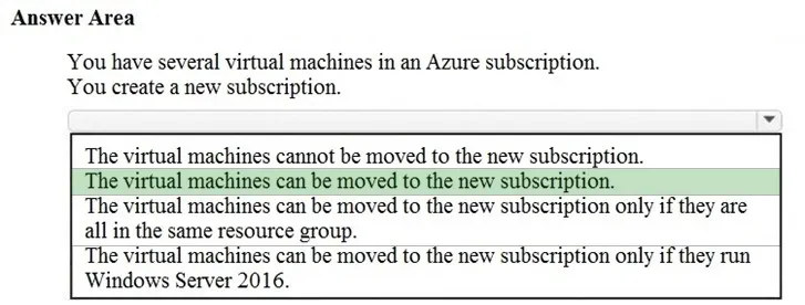 Answer figure for AZ-900 question 7