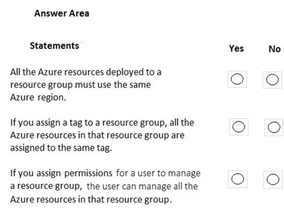 AZ-900 practice question 18 figure