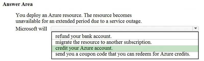 Answer figure for AZ-900 question 257