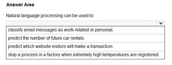 AI-900 practice question 10 figure