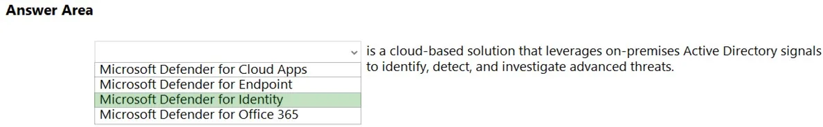 Answer figure for SC-900 question 149