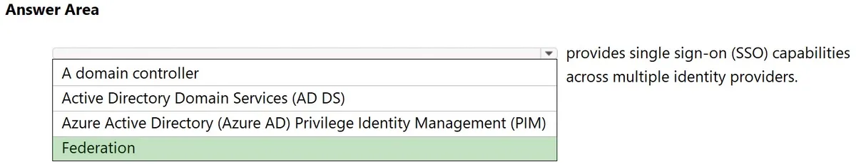Answer figure for SC-900 question 25