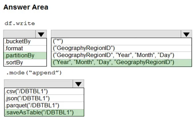 Answer figure for DP-203 question 261