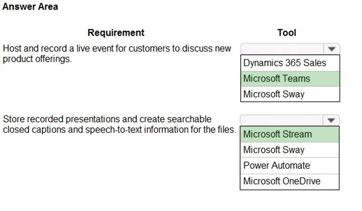 Answer figure for MS-900 question 42