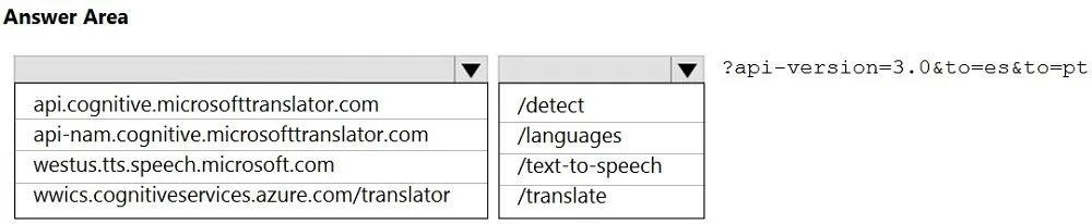 AI-102 practice question 73 figure