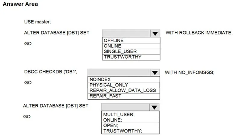 DP-300 practice question 341 figure