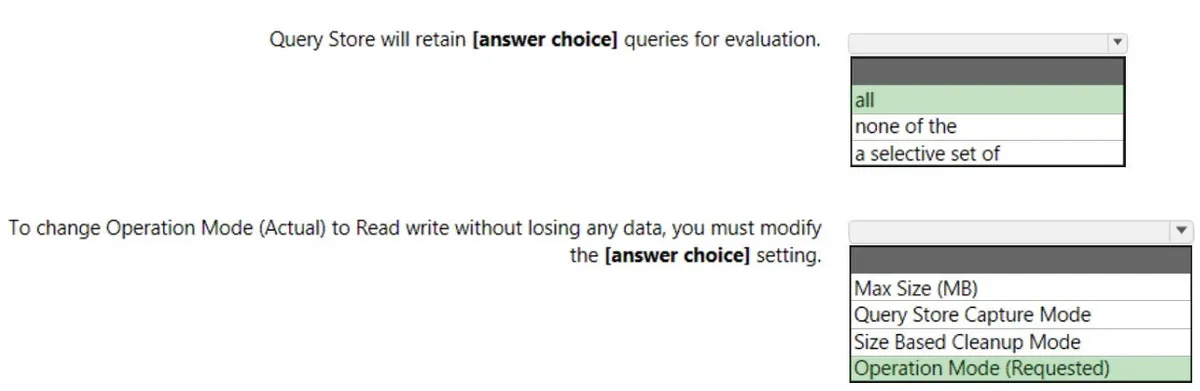 Answer figure for DP-300 question 342
