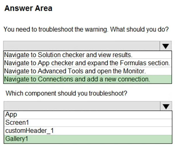 Answer figure for PL-400 question 182