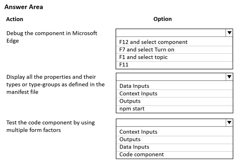 PL-400 practice question 382 figure