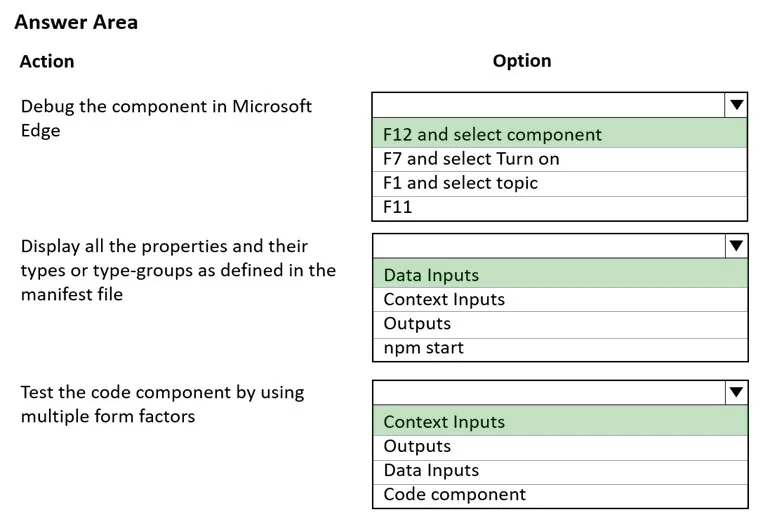 Answer figure for PL-400 question 382